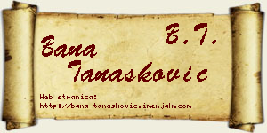 Bana Tanasković vizit kartica